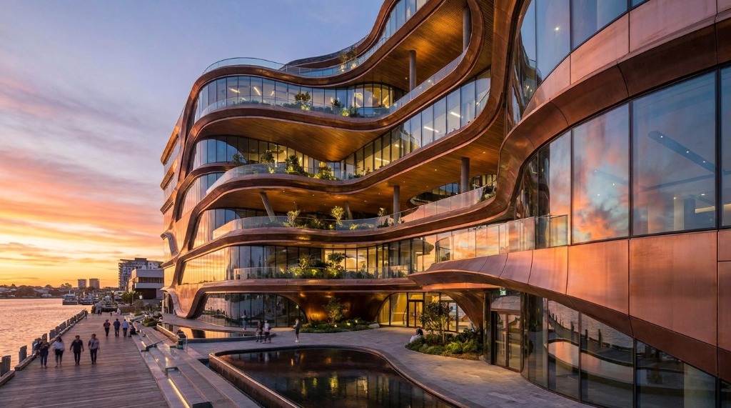 Waterfront Copper Arcade Detail Concept